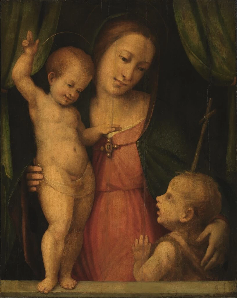 La Madonna col Bambino e San Giovannino Battista - attribuito